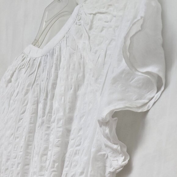 Style & Company* White V-neck blouse w/ short flutter sleeves* Size: PL - Picture 3 of 9